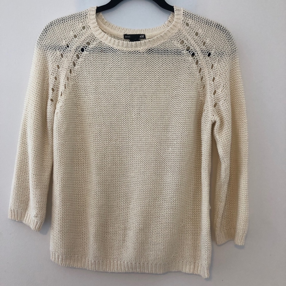 H&M cream knitted 3/4 sweater